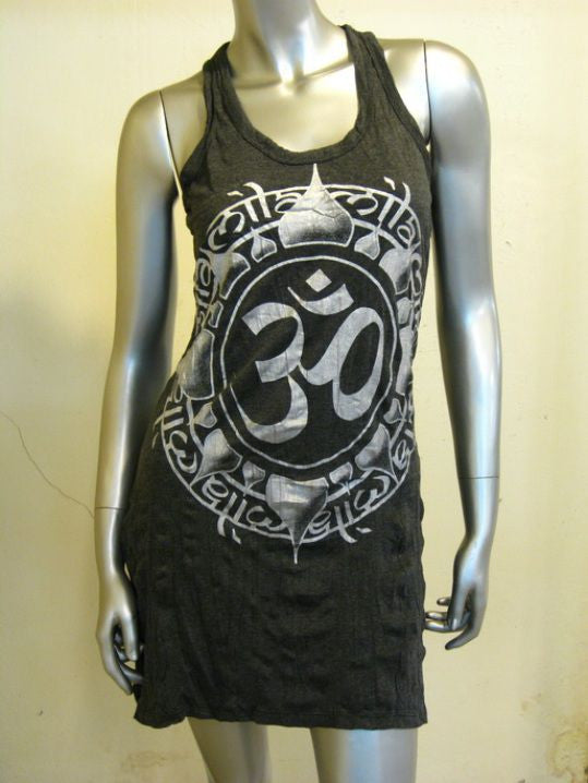 Womens Silver on Black Infinitee Ohm Tank Dress