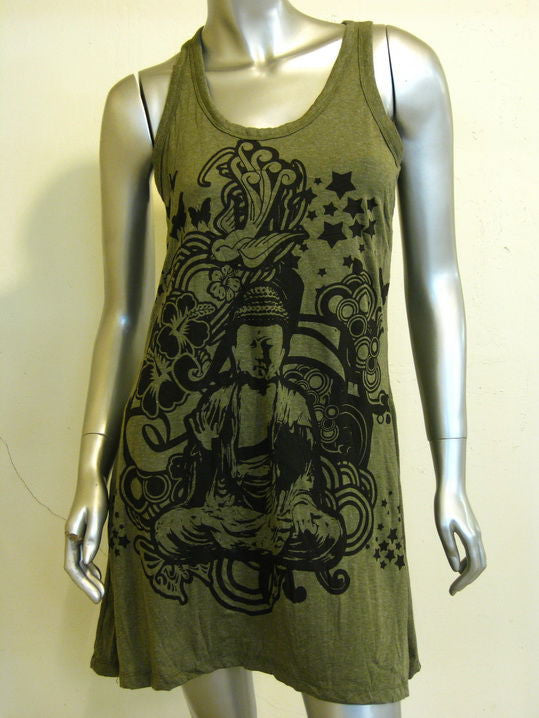 Womens Green Buddha Dream Tank Dress
