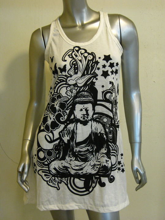 Womens White Buddha Dream Tank Dress