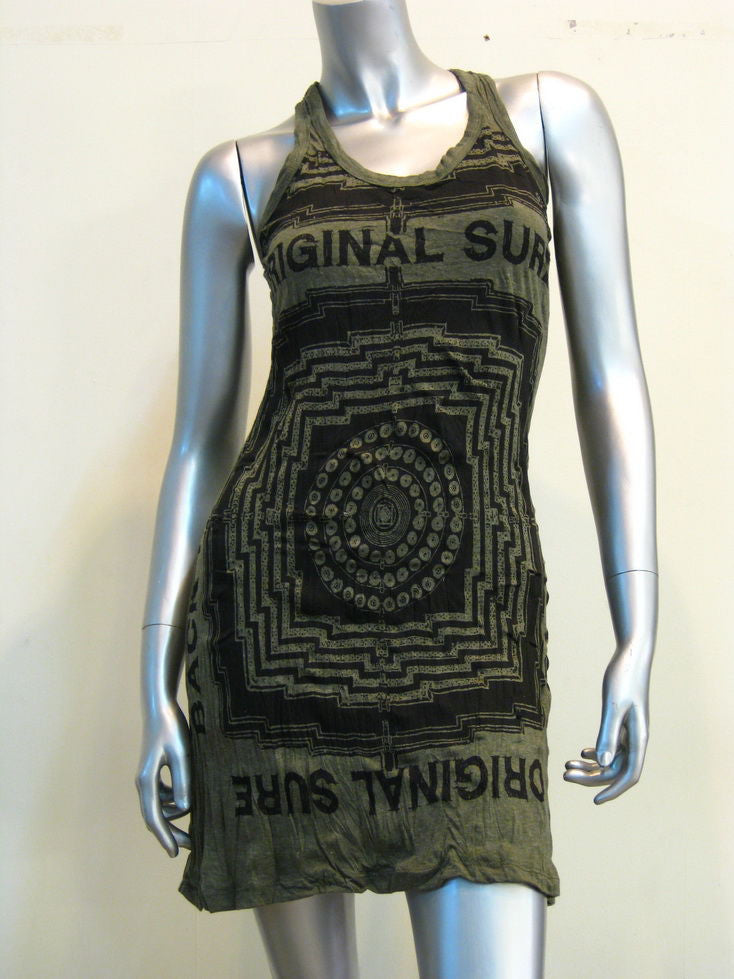 Womens Green Labyrinth Tank Dress