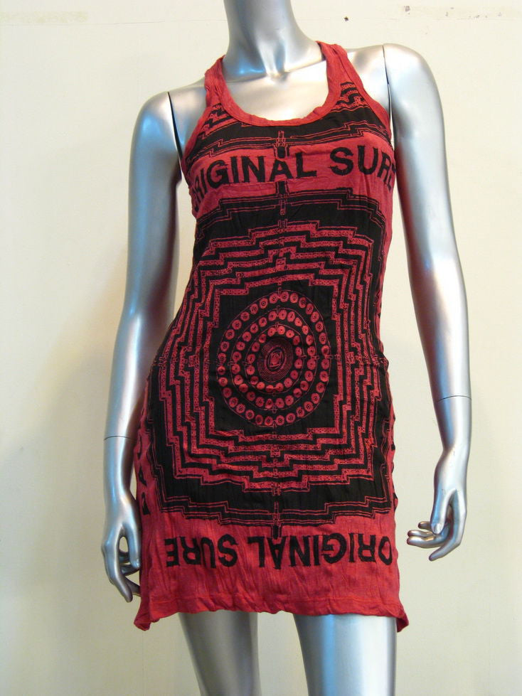 Womens Red Labyrinth Tank Dress