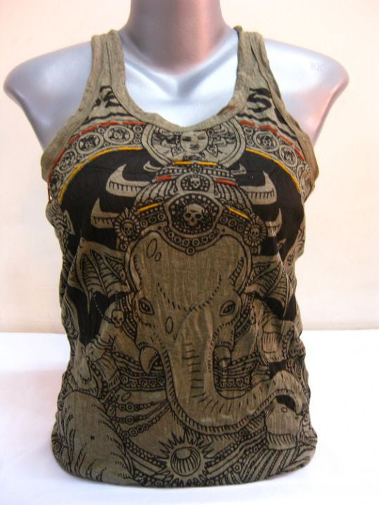 Womens Green Batman Ganesh Tank Top