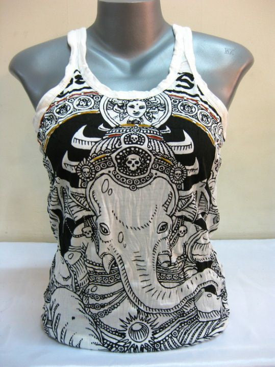 Womens White Batman Ganesh Tank Top