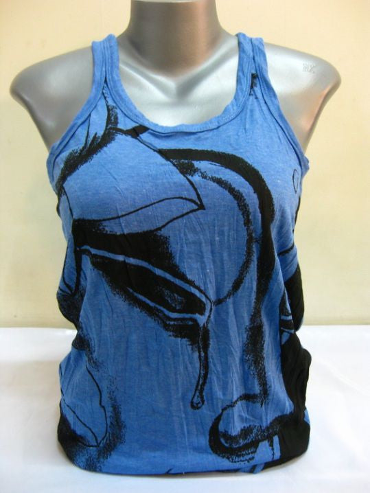 Womens Blue Crying Buddha Tank Top