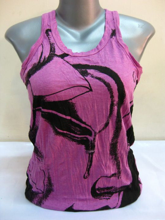Womens Purple Crying Buddha Tank Top