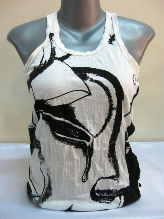 Womens White Crying Buddha Tank Top