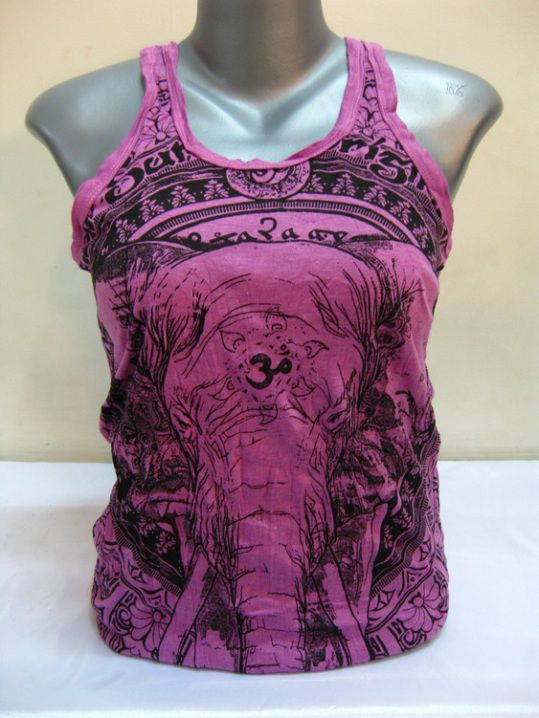 Womens Purple Wild Elephant Tank Top