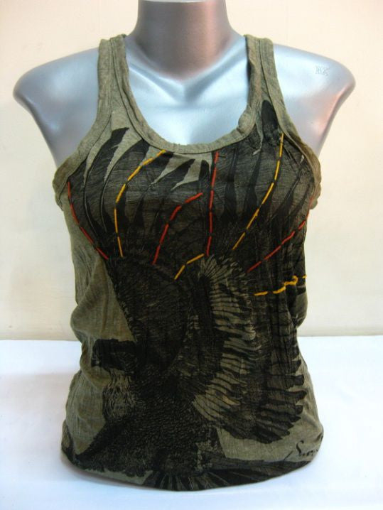 Womens Green Eagle Tank Top