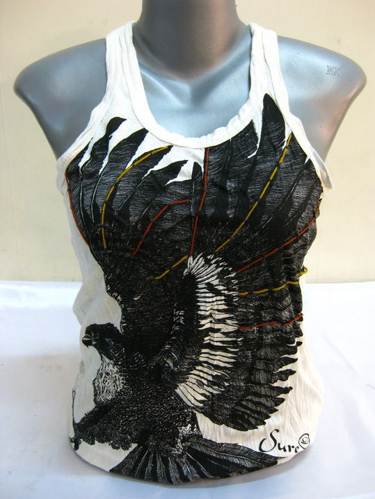 Womens White Eagle Tank Top