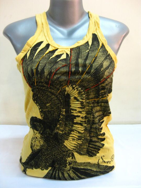 Womens Yellow Eagle Tank Top