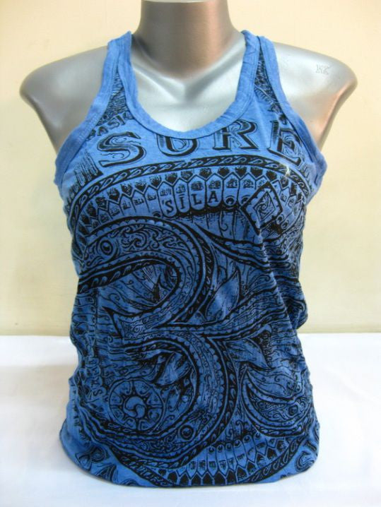 Womens Blue Sure Ohm Tank Top