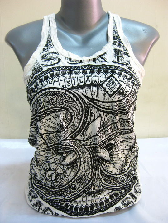 Womens White Sure Ohm Tank Top