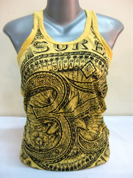 Womens Yellow Sure Ohm Tank Top