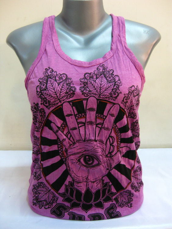 Womens Purple Eye Of The Hand Tank Top