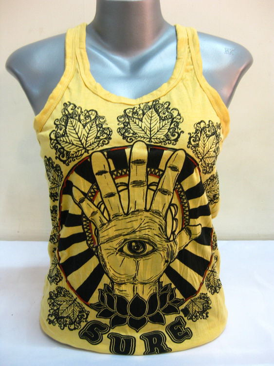 Womens Yellow Eye Of The Hand Tank Top