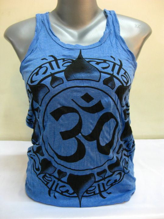 Womens Blue Infinitee Ohm Tank Top