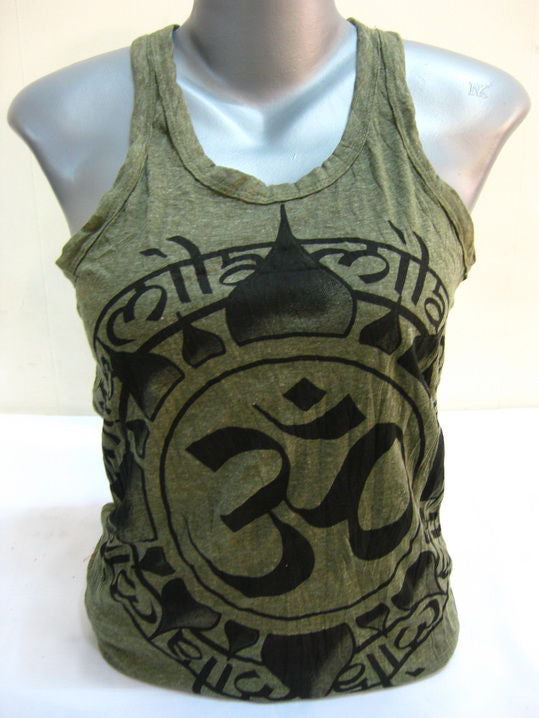 Womens Green Infinitee Ohm Tank Top