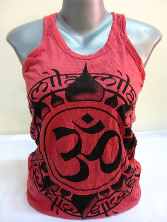 Womens Red Infinitee Ohm Tank Top