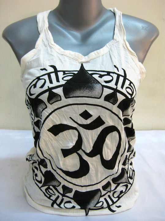 Womens White Infinitee Ohm Tank Top