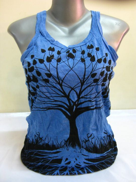 Womens Blue Tree Of Life Tank Top