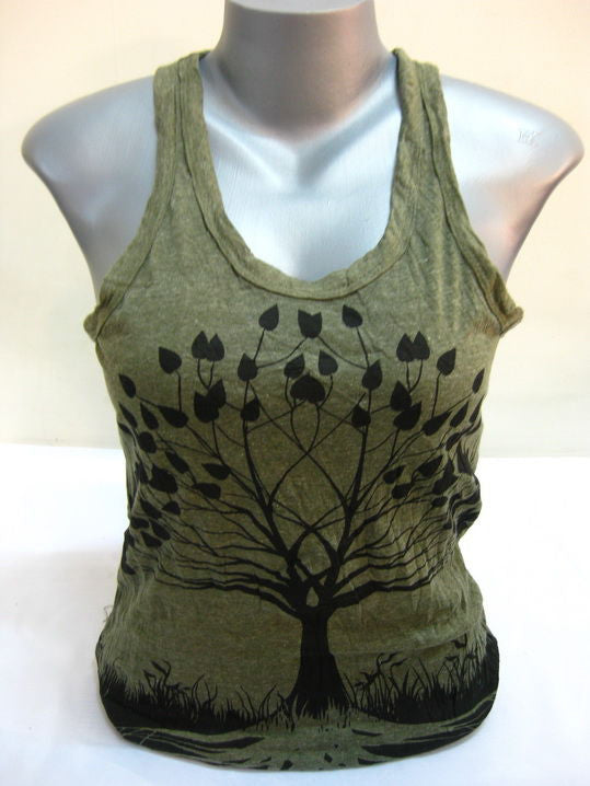 Womens Green Tree Of Life Tank Top