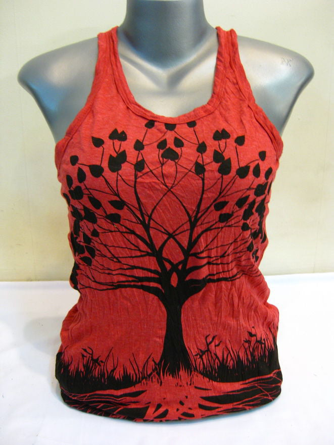 Womens Red Tree Of Life Tank Top