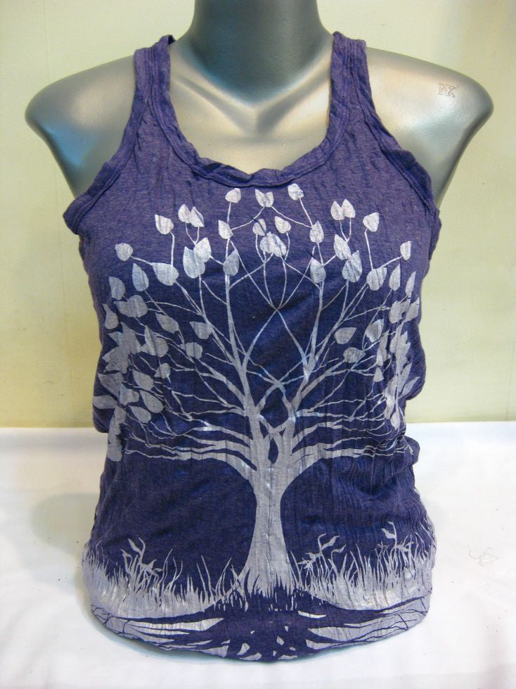 Womens Silver on Grape Tree of Life Tank Top