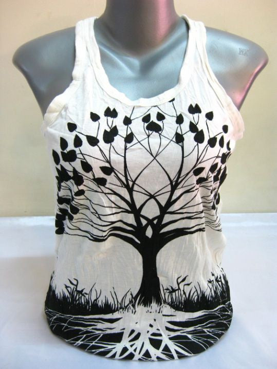 Womens White Tree Of Life Tank Top