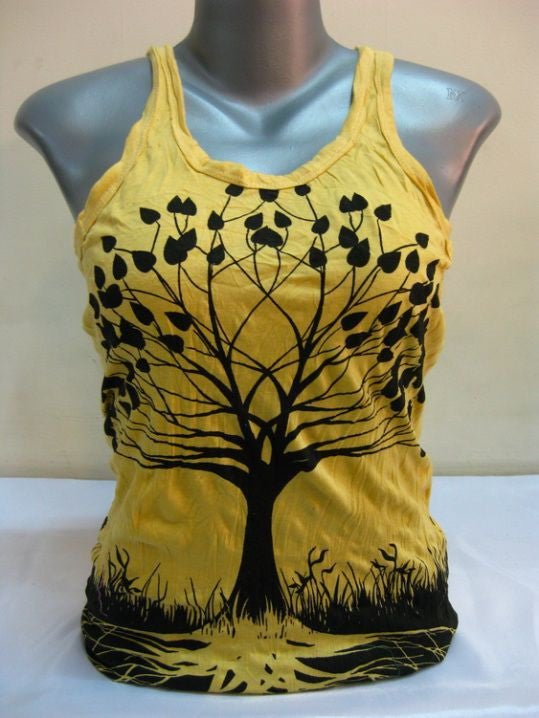 Womens Yellow Tree of Life Tank Top
