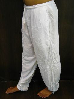 Unisex White Super Soft Cotton Yoga Pants
